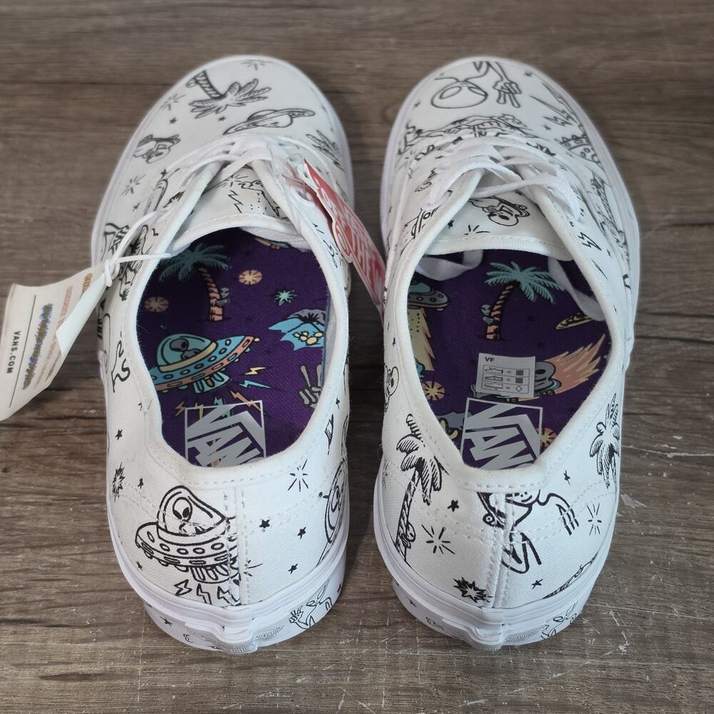 Vans Authentic Unidentified U-Paint Women's Skate Shoes Sneakers Size 7 White - Picture 7 of 11